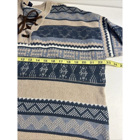 Chaps Petite Ralph Lauren Sweater L Cotton Aztec Blanket Southwest style - Picture 8 of 9